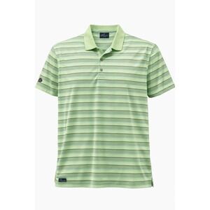 Cleveland Classics Golf Polo Shirt Mens XXLT Green Striped Performance Stretch